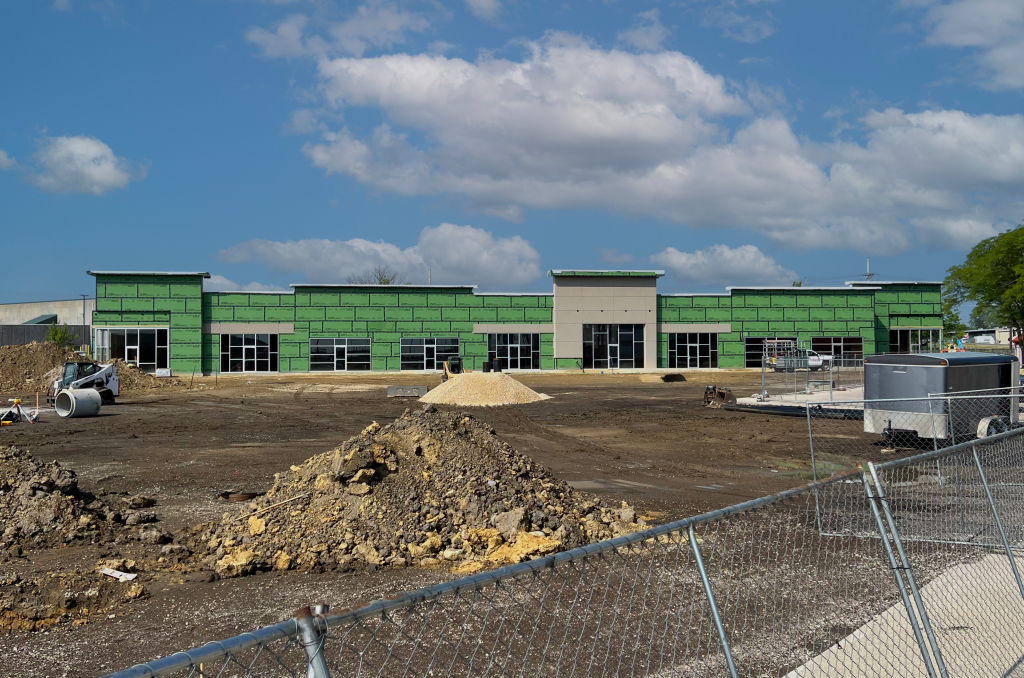 Exterior photo of the new construction strip center at 2811 Wiley Blvd. SW, Cedar Rapids